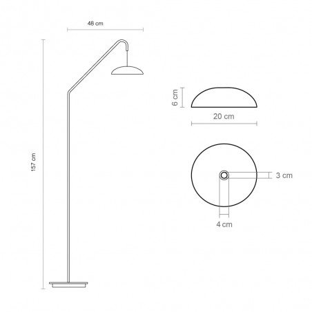 Lámpara de pie LED Absidiola Plato Arco (3.5W)