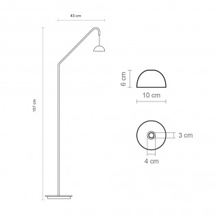 Lámpara de pie LED Absidiola Mini Alabastro Arco (3.5W)