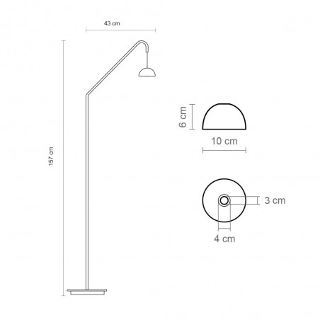 Lámpara de pie LED Absidiola Mini Alabastro Arco (3.5W)