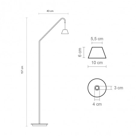 Lámpara de pie LED Absidiola Cónica Arco (3.5W)