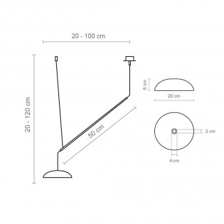 LED Pendant Lamp Absidiola Plate Móvil (3.5W)