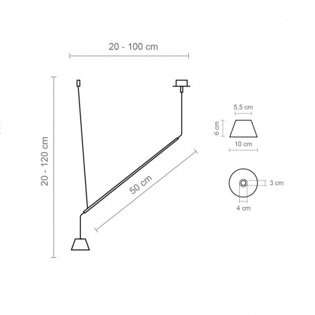 LED Pendant Lamp Absidiola Conical Móvil (4x3.5W)