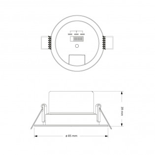 LED ceiling recessed tilting light Sync CCT (7W)