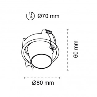Adjustable ceiling recessed light LED Tyr (8W)