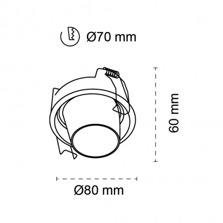 Adjustable ceiling recessed light LED Tyr (8W)