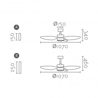 LED Ceiling Fan Necario CCT Smart (22W)