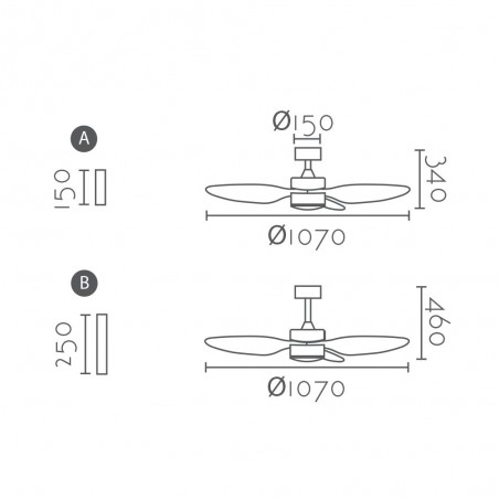 LED Ceiling Fan Necario CCT Smart (22W)