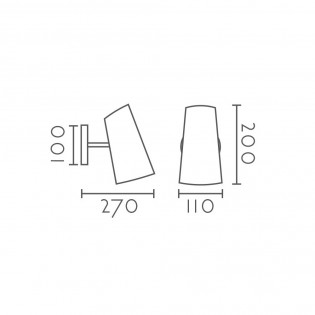 Aplique de pared orientable Rialto