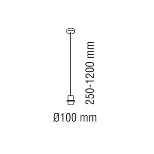 Ceiling lamp holder E27 black rope effect