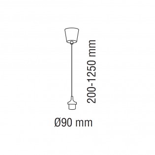 Ceiling lamp holder E27 black matt