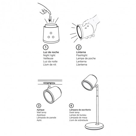 LED portable rechargeable desk lamp Camaleon CCT Dim (6W)