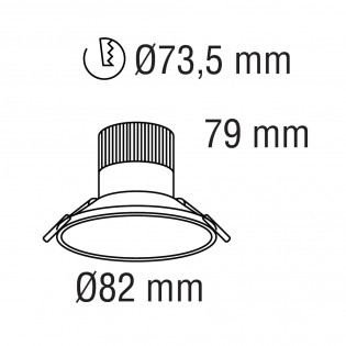 Bathroom's LED recessed ceiling light Sofia (7W)