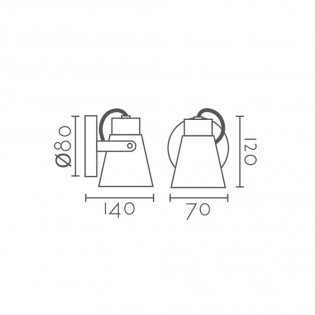 Aplique de pared orientable Nora