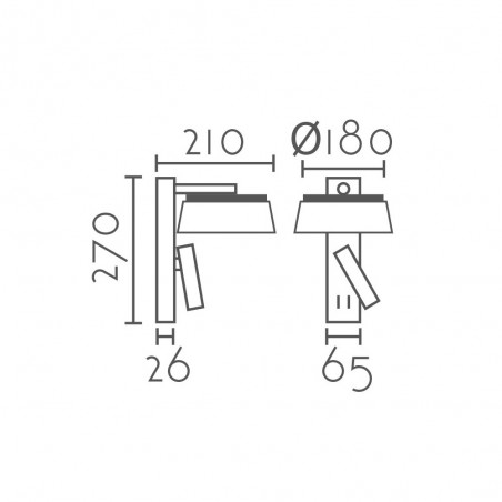 Aplique de pared con lector LED Betero (9W-3W)