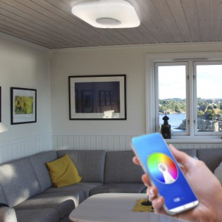 Plafón de techo LED con altavoz Smart Cuadrado (36W)