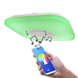 Plafón de techo LED con altavoz Smart Cuadrado (52W)