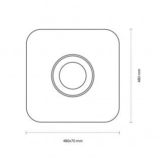 Plafón de techo LED con altavoz Smart Cuadrado (52W)