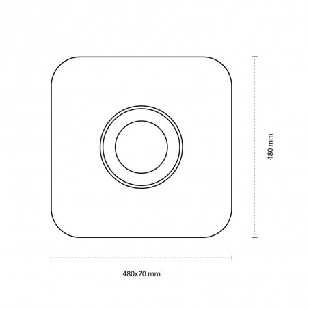 Plafón de techo LED con altavoz Smart Cuadrado (52W)