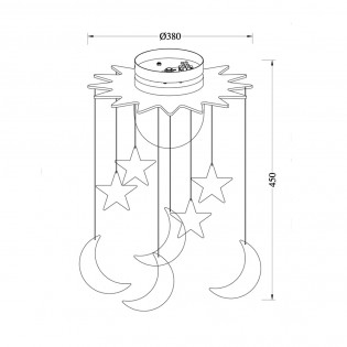 Children's ceiling flush light Fugaz