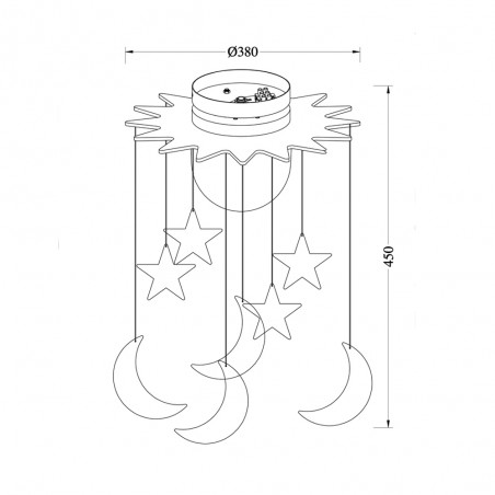 Children's ceiling flush light Fugaz