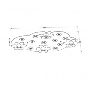 Children's ceiling flush light Bloom