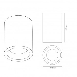 Outdoor Surface Ceiling Flush Light Fred
