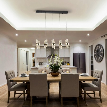 Lámpara colgante lineal LED Iliada (5x7W)