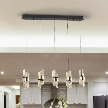 Lámpara colgante lineal LED Iliada (5x7W)