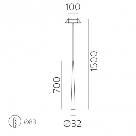 Lámpara colgante LED Bendis (5W)
