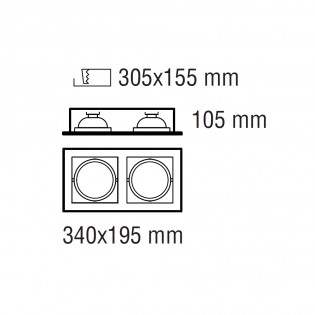 Recessed light Kardan Tecno (2 lights)