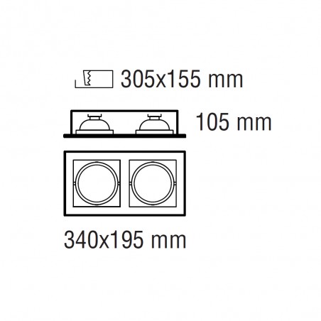 Recessed light Kardan Tecno (2 lights)
