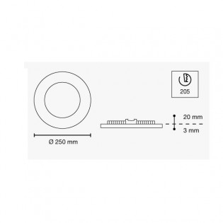 Downlight LED Redondo cristal 20W (gris) - Wonderlamp