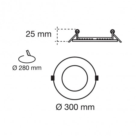 Recessed LED Know Round White 4000K (30W)
