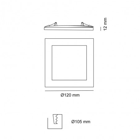 LED Ceiling Recessed Light Know Square (6W)