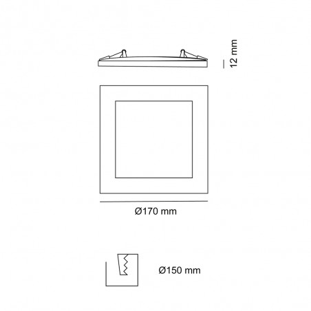 Empotrable de techo LED Know Cuadrado (12W)