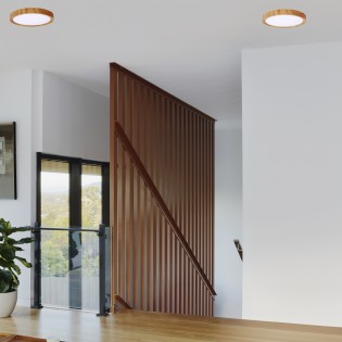 LED ceiling flush light Gein Wood CCT 3-Step Dim (18W)