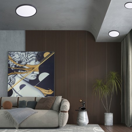 LED ceiling flush light Gein Black CCT 3-Step Dim (24W)
