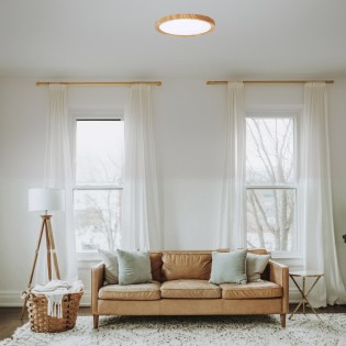 LED ceiling flush light Gein Wood CCT 3-Step Dim (24W)
