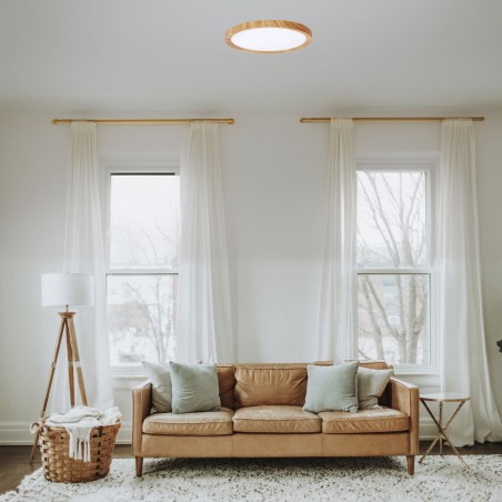 LED ceiling flush light Gein Wood CCT 3-Step Dim (24W)