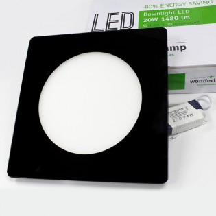 Downlight LED Extraplano cristal 20W (negro) - Wonderlamp