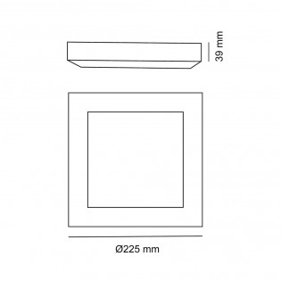 Plafón de techo LED Know Cuadrado (18W)
