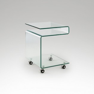 Side Table with wheels Glass (42x38)