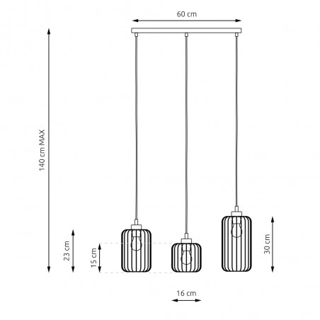 Ceiling lamp Osmera Black (3 lights)