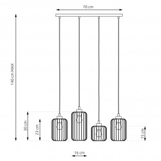 Ceiling lamp Osmera Gold (4 lights)