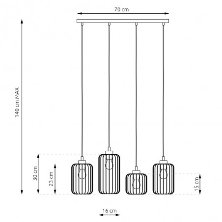 Ceiling lamp Osmera Gold (4 lights)