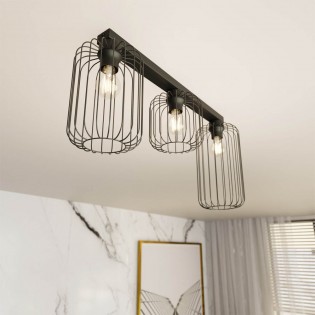 Regleta de techo Coberti Negro (3 luces)