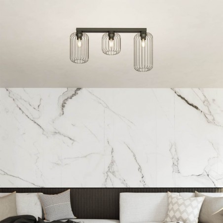 Regleta de techo Coberti Negro (3 luces)