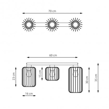 Ceiling track light Coberti Black (3 lights)