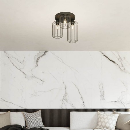 Plafón de techo Coberti Negro (3 luces)