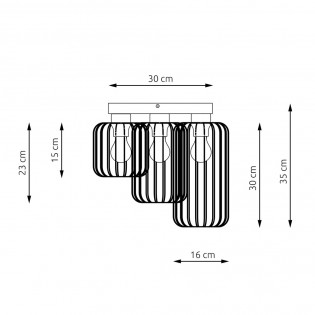 Flush light Coberti Gold (3 lights)